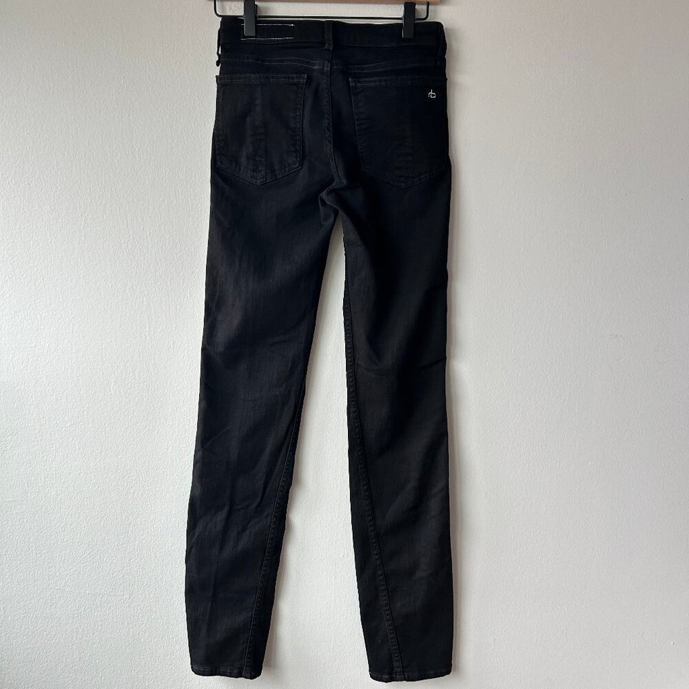 Rag & Bone Cate Mid-Rise Flare Jeans Women's Size 25 Black White Side Stripe - Picture 5 of 12